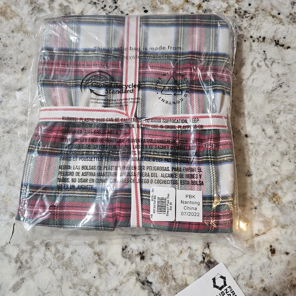 Pottery Barn Kids Stewart Plaid Flannel Nightgown size 2T NWT